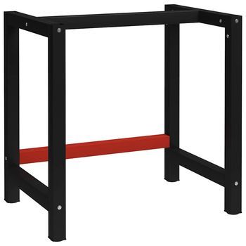 Estructura De Banco De Trabajo Metal Negro Y Rojo 150x57x79 Cm Vidaxl