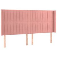 cabecero cama mueble de dormitorio con led de terciopelo 183 x 16 x 118128 cm rosa m020001931