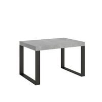 mesa extensible 120224x90 cm tecno premium hormigon con patas antracita