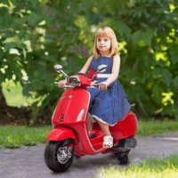 moto electrica infantil vespa 6v con luz y musica roja aiyaplay