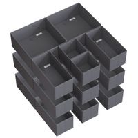 juego de 18 organizadores de cajones plegables de color gris