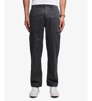 Superdry para hombre. M7011512A Pantalón cargo Regular Taper negro (34/32), Casual, Algodón