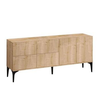 Aparador 6 puertas decorado roble zafiro l180 cm