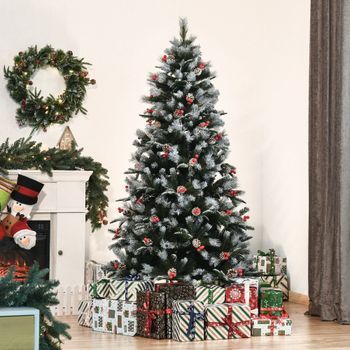 Árbol De Navidad De Acero Plástico Pe Homcom Ø109x180 Cm-verde
