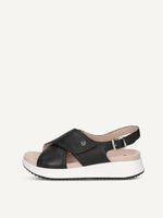 caprice sandal black made of leather without heel size 38