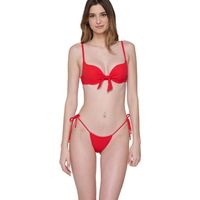 luna splendida banador traje de bano brasileno ajustable medias con lazos blue para mujer