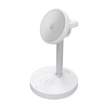 Cargador inalámbrico 3 en 1 USB-C 15W Qi/Qi2 Blanco, Apple Watch, Auriculares y Smartphone