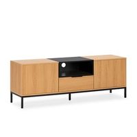 mueble tv nieve 2 puertas 1 cajon roble
