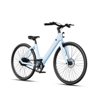 bicicleta electrica de cuadro bajo freedare jb1015 de 275 con transmision por correa bafang de 250 w azul