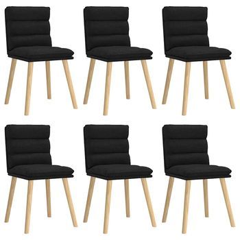 Sillas De Comedor Giratorias 6 Uds | Silla De Cocina Tela Negras