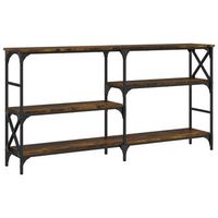 mesa consola  mesa de entrada madera de ingenieria roble ahumado 150x29x765 cm