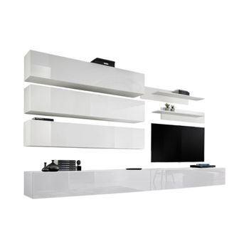 Conjunto De Muebles Colgantes Colección Fly J1. Color Blanco.