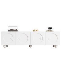mueble de tv blanco moderno 180 cm mesa de tv con puertas en relieve 3d mdf blanco mate