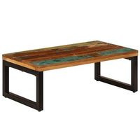 mesa de centro de madera maciza reciclada y acero 100x50x35 cm vidaxl