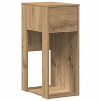 torre de ordenador con cajon roble artesanal 30x44x74 cm vidaxl