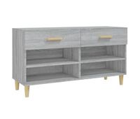 vidaxl mueble zapatero madera contrachapada gris sonoma 102x35x55 cm