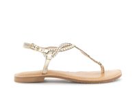 sandalias planas tipo chanclas de piel con bordado trenzado gold