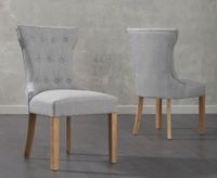 camille grey fabric dining chairs - grey