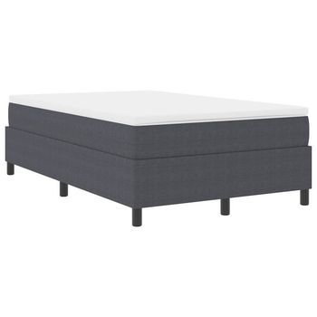 Cama Tipo Box Spring Gris Oscuro Y 120 X 190 Cm Tela De Pana Vidaxl
