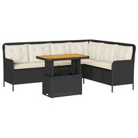 set de sofas de jardin 2 piezas y cojines ratan sintetico negro vidaxl