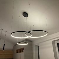 lampara led con anillos negros lampara de montaje en techo iluminacion para sala de estar comedor luminarias de cocina