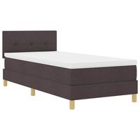 cama box spring led marron oscuro 100 x 200 cm tela vidaxl