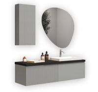 mueble de bano 6 piezas en mdf gris mate