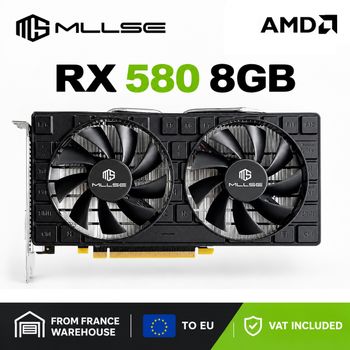 Tarjetas gráficas MLLSE Radeon RX580 8G GDDR5, tarjeta de video para juegos con memoria, PCIE3.0x16 GPU, componentes de computadora de escritorio, AMD RX 580 8G