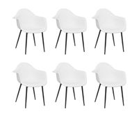 vidaxl sillas de comedor 6 unidades blancas pp