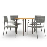 set comedor jardin 5 pzas ratan sintetico gris antracita vidaxl