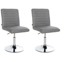 clp set de 2 taburetes de comedor elva en tela gris 60x44x81 cm