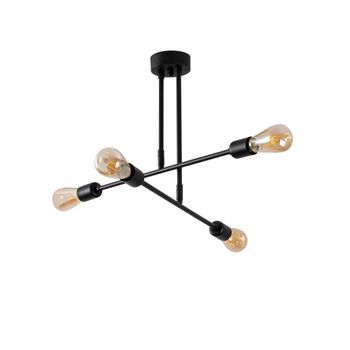Lámpara De Techo Flower-161-av Negro Hierro 70x70x40 Cm