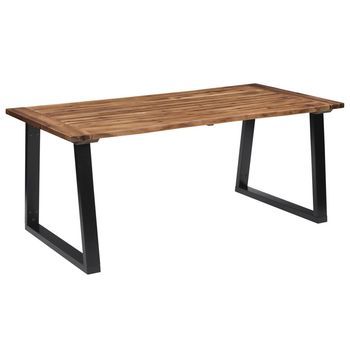 Mesa De Comedor Madera Maciza De Acacia 180x90 Cm Vidaxl