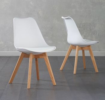 Duke White Faux Leather Dining Chairs - White