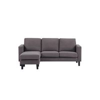 sofa esquinero 3 plazas en textil 87x197x137 cm - gris vigore