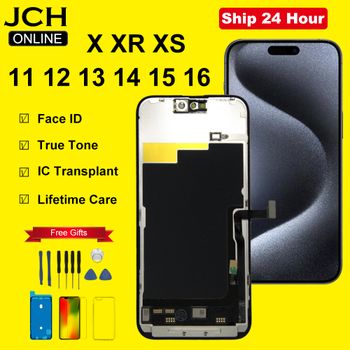 Pantalla LCD JCH de Grado AAAA para iPhone X XR XS 11 12 13 Mini 14 15 Plus 16 17 Pro Max, Reemplazo de Pantalla Táctil