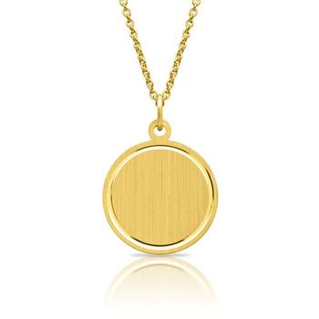 Cadena de plata con colgante dorado grabable