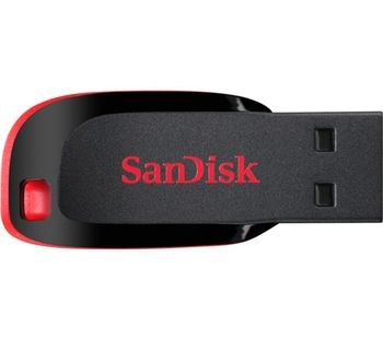 SANDISK Cruzer Blade USB 2.0 Memory Stick - 16 GB, Black, Black