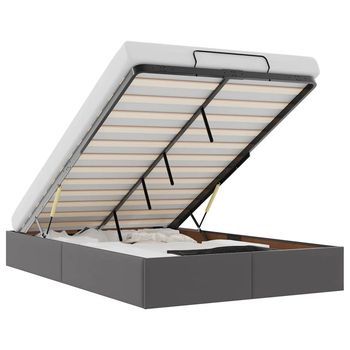 Estructura Cama Otomana Sin Colchón Gris 120x190 Cm Vidaxl