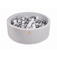meowbaby piscina de bolas round seca para ninos gris claro  platagrisblanco 200 pcs 90x30cm