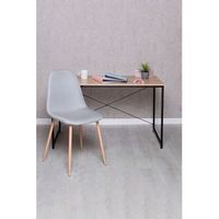 conjunto escritorio dek y silla teok tela - gris