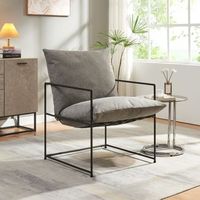 sillon de salon utsjoki con cojin lavable 90x61x70cm - negrogris encasa