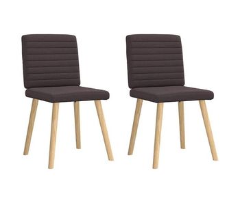 Vidaxl sillas de comedor 2 unidades tela marrón oscuro
