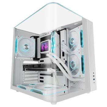 Mars Gaming Mc-infiniolite Caja Gaming Atx Cristal Templado Superior De Cristal Doble Cámara Blanco