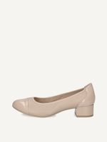 caprice pumps beige made of leather and textile with block heel size 38