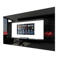conjunto de muebles de salon negros colgantes coleccion cepto xxix 249cm 8 muebles leds modulares