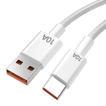 Cable USB-A a Tipo C de carga rápida y transmisión de datos de 10A 120W, núcleo de cobre estañado, de 1M/2M de largo par