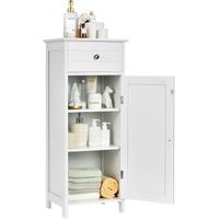 armario de pie para bano organizador madera costway 35 x 30 x 87 cm