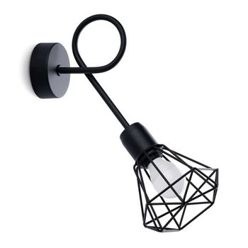 Aplique de pared mozosa negro l, 1 luz