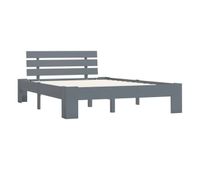estructura de cama de madera maciza de pino gris 140x200 cm